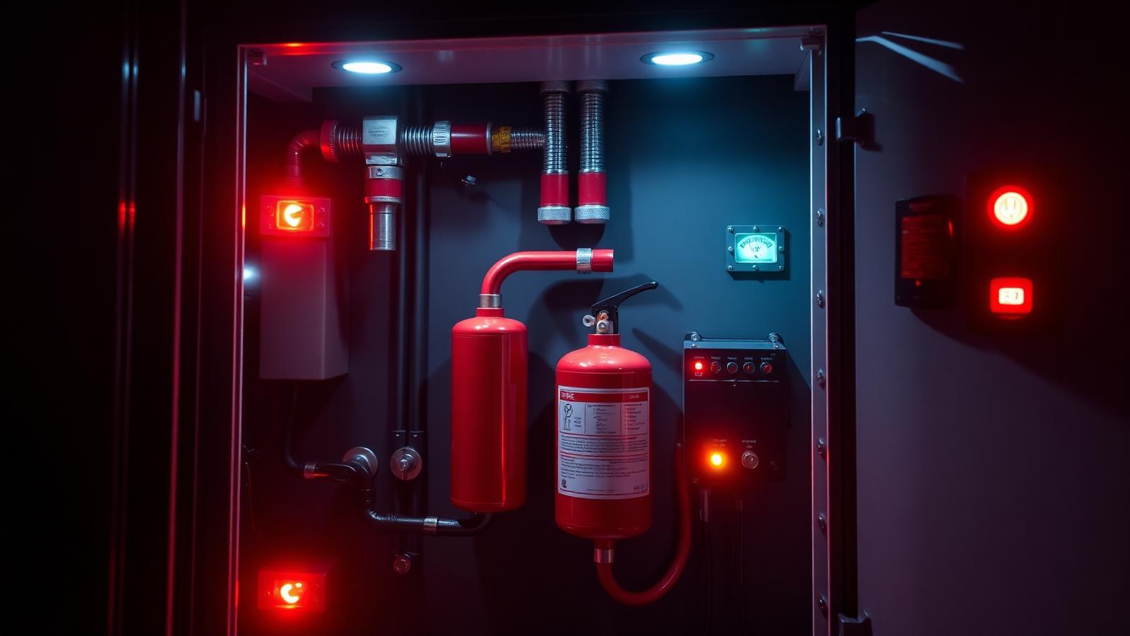Firetrap panel fire suppression system terpasang di dalam panel listrik